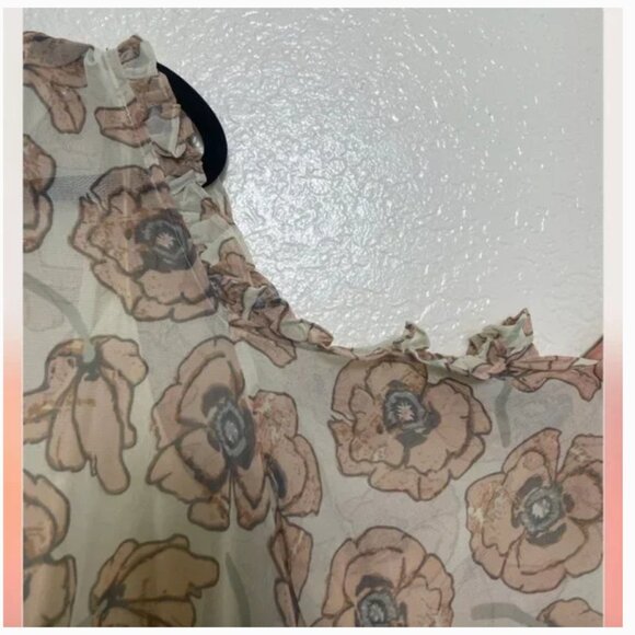 ⭐️ Sheer Maxi Floral Boho Peasant Hipster Hippie Chic Glam Elegant Classy Dress - Picture 5 of 9